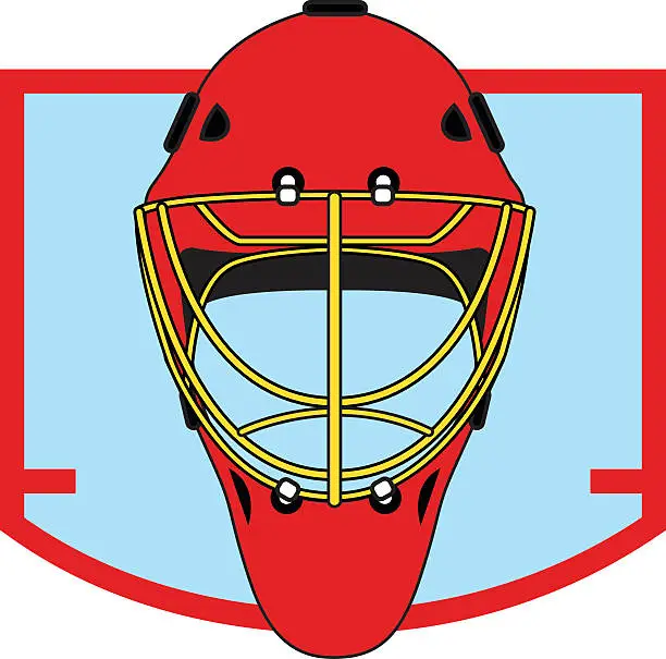 Vector illustration of Goalie Mask and Crease