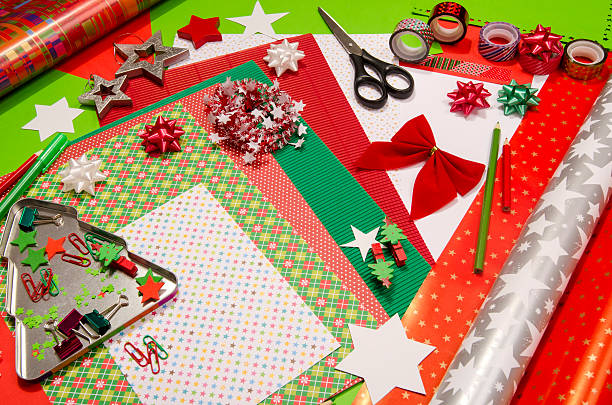 istock Arts and craft supplies for Christmas. 500756178