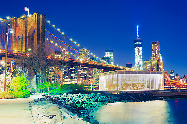 istock Brooklyn bridge with  Freedom tower in background 500757537