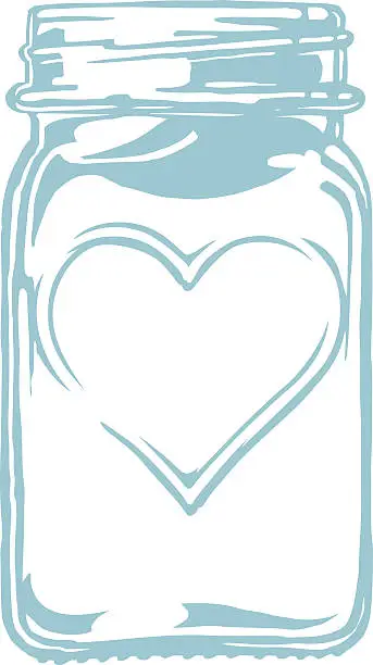 Vector illustration of mason jar love