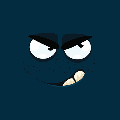 Cartoon Face With A Cunning Expression Stock Illustration - Download Image  Now - Art, Art And Craft, Avatar - iStock