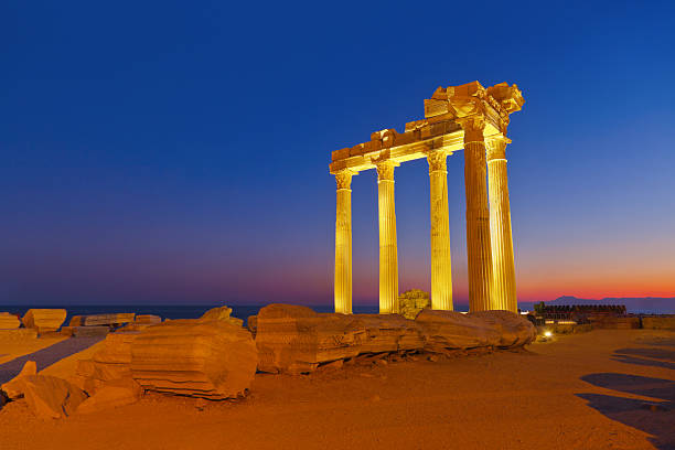 istock Old ruins in Side, Turkey at sunset 500758304