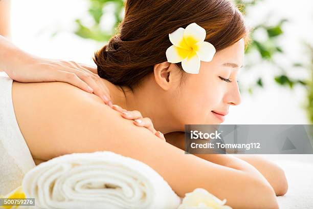 Beautiful Young Woman Enjoy Spa Salon Stock Photo - Download Image Now - Spa Treatment, Beauty Spa, Massaging