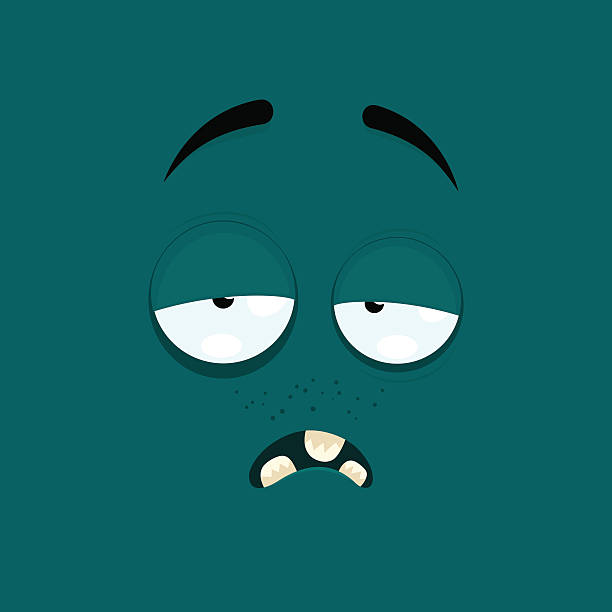 Cartoon Face With A Tired Expression Stock Illustration - Download Image  Now - Tired, Eye, Monster - Fictional Character - iStock