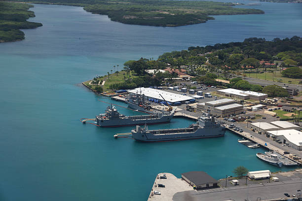 istock Navy Boats docked in Pearl Harbor 500759306