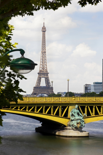 Bridge Mirabeau whith Tour Eiffel in Paris