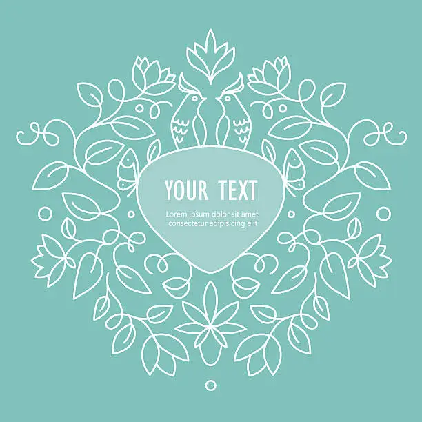 Vector illustration of Vector floral abstrakt card frame with space for your text