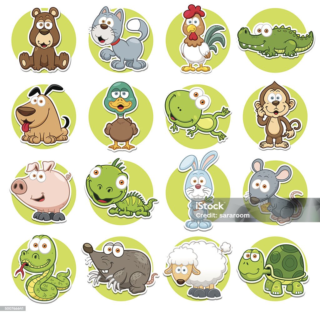 Animals set Vector illustration of Animals set Cartoon Frog stock vector