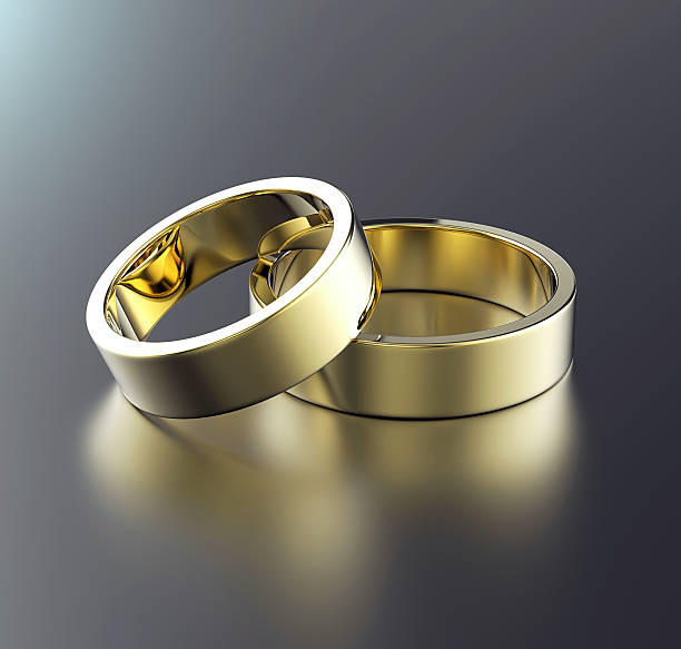 istock Golden Engagement Ring with Diamond or moissanite. Jewelry 500768269