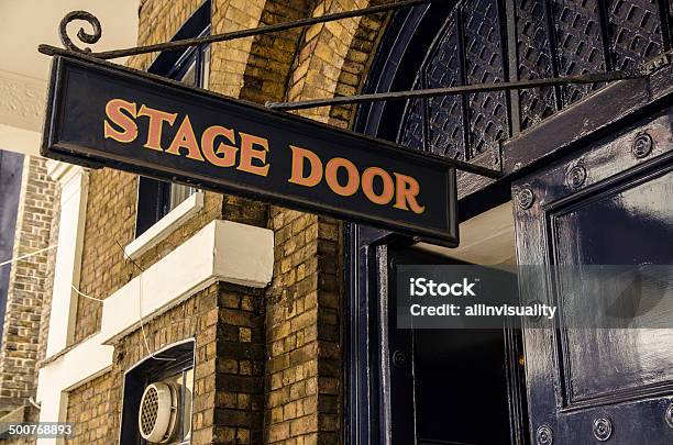 Theater Stage Door Entrance Stock Photo - Download Image Now - London - England, Sign, Stage Door
