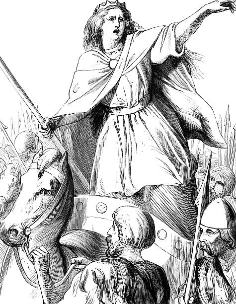 ilustraciones, imágenes clip art, dibujos animados e iconos de stock de boudicca - engraving women engraved image british culture