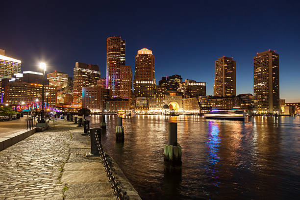 istock Boston skyline by night - Massachusetts - USA 500771023