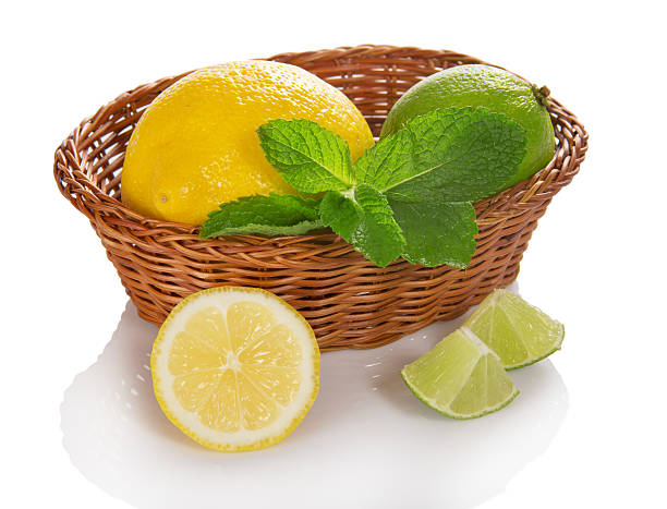 istock Citrus and mint in the wicker basket 500771029