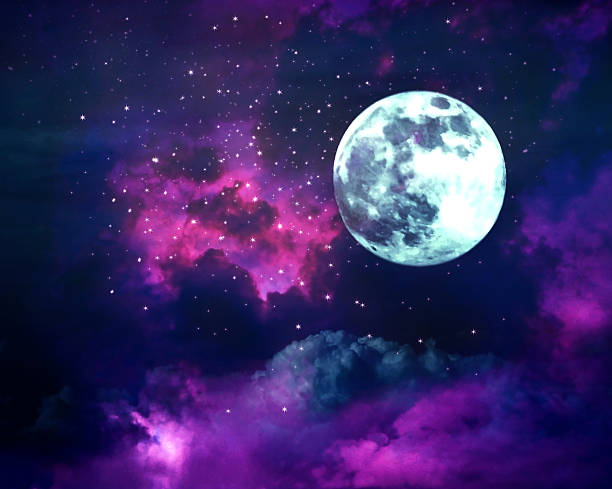 istock Night sky with moon and stars. 500771452