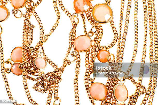 Image Of A Female Jewelry Chain With Stones Stock Photo - Download Image Now - Art And Craft, Artificial, Backgrounds