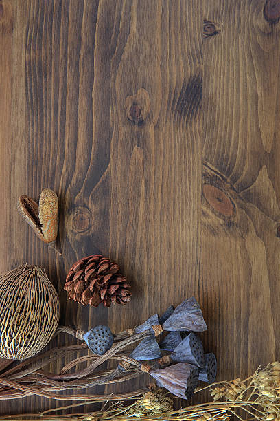 istock Dry flower on wooden table background 500771556