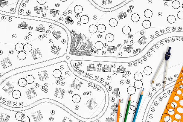 istock Landscape Architect Designs Blueprints For Resort. 500774698