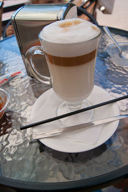 istock Italian latte on a table with a black straw 500775400