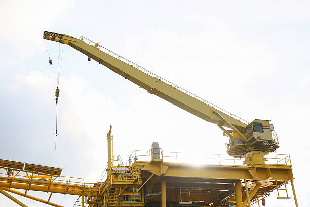 istock Crane operation transfer cargo on the platform and moving cargo 500775586
