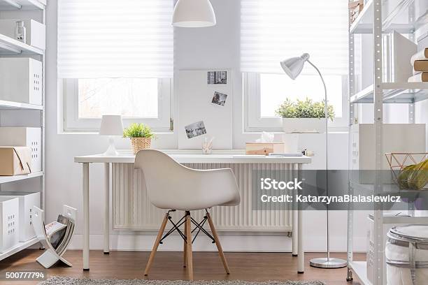 Study Area In Teenager Room Stock Photo - Download Image Now - Home Office, Desk, Domestic Room