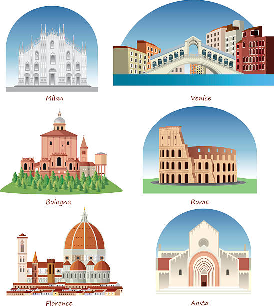 illustrazioni stock, clip art, cartoni animati e icone di tendenza di italia simboli - fiorentina bologna