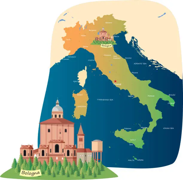 Vector illustration of Bologna