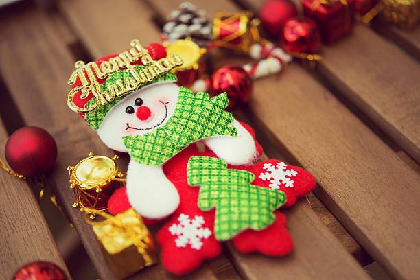 Christmas decoration with on wooden background