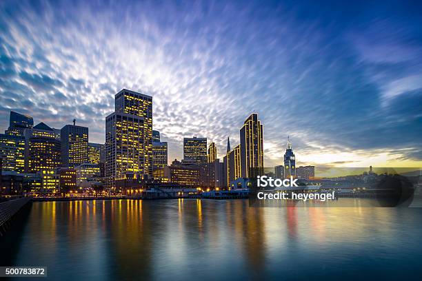 San Francisco Embarcadero At Night Stock Photo - Download Image Now - Silicon Valley, Building Exterior, Business