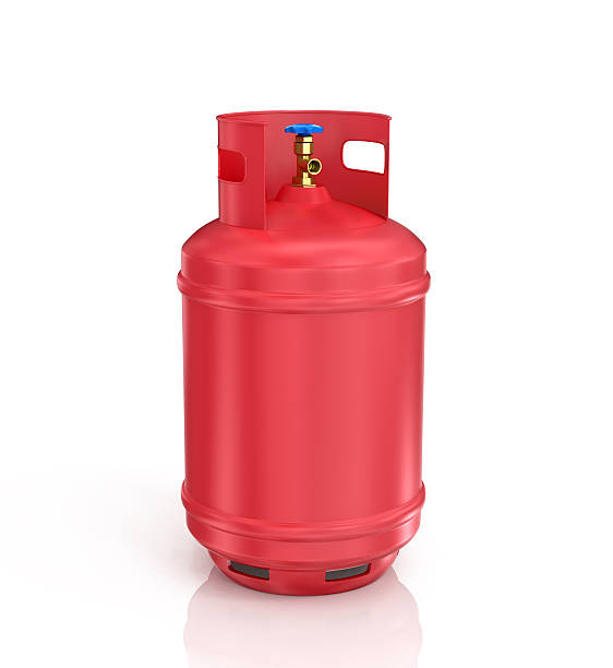 istock red propane cylinder with compressed gas on a white background 500784310