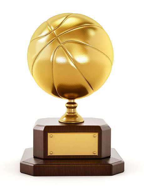 Gold basketball trophy