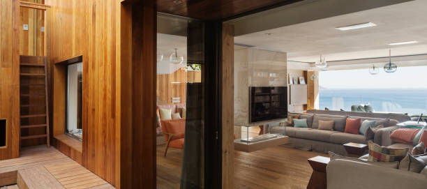 istock View of modern living room from courtyard 500786275