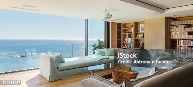 istock Living room overlooking ocean 500786287