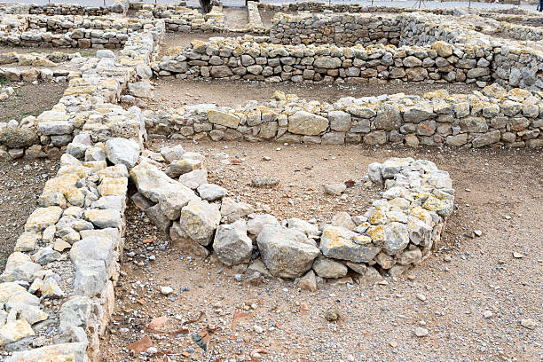 Greek ruins of Empuries Details of the Greek ruins of Empuries in Girona - Spain greco stock pictures, royalty-free photos & images