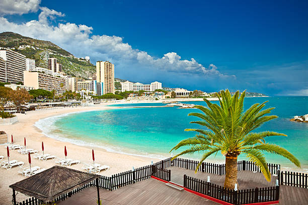 Beautiful Monte Carlo beaches, Monaco. Beautiful Monte Carlo beaches, Monaco.Azur coast. french currency photos stock pictures, royalty-free photos & images