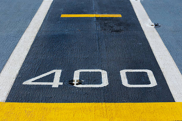istock Small runway on the deck of new carrier. 500790005