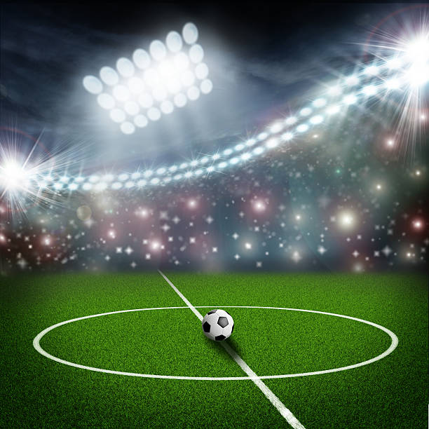 istock soccer field center and ball 500790041