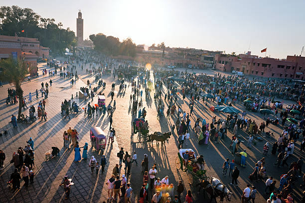 istock Evening Djemaa El Fna Square with Koutoubia Mosque, Marrakech, Morocco 500790417
