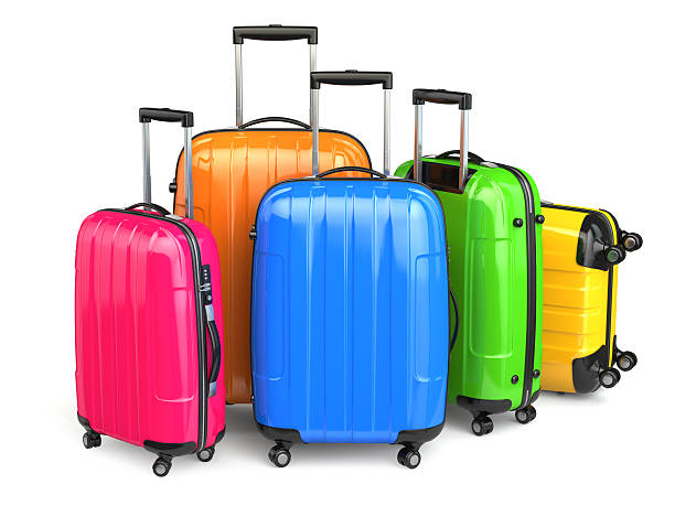 istock Luggage. Colorful suitcases on white isolated background. 500791439