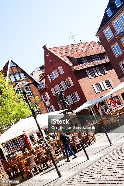 Square In Münster Stock Photo - Download Image Now - Adult, Brick, Built Structure