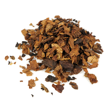 A pile of tobacco isolated on a white background