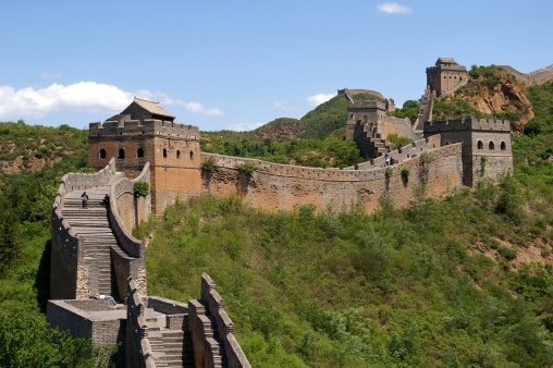 China, June 6, 2014. Tourists visit one of the world heritage wonders of the Great Wall of China or Tiongkok which has a total length of 21,196 kilometers.