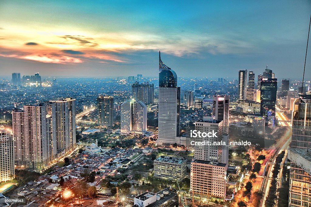 City skyline at sunset, Jakarta, Indonesia  Jakarta Stock Photo