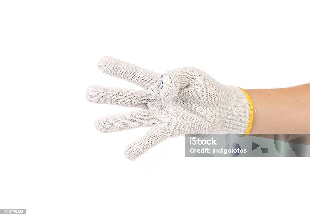Thin Work Gloves Shows Four Fingers Stock Photo - Download Image Now -  2015, Clothing, Cut Out - iStock
