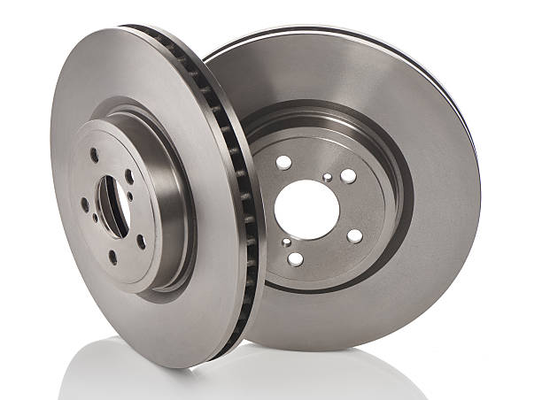 istock Two new car brake disks isolated on white background. 500798896