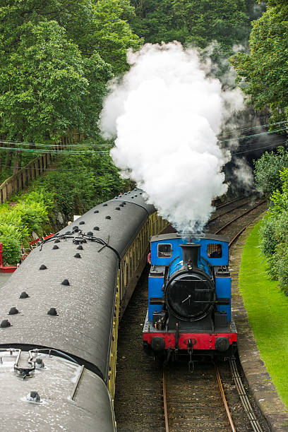 Lakeside and Haverthwaite Railway Haverthwaite, England - June 14, 2014 - Lakeside and Haverthwaite Railway is a steam railway, located in the picturesque Leven Valley at the southern end of Windermere. grasmere stock pictures, royalty-free photos & images