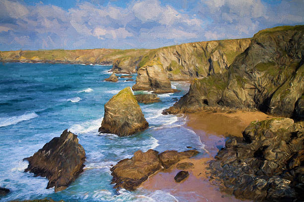 istock Bedruthan Steps North Cornwall coast between Padstow and Newquay illustration 500802502