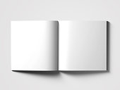 Blank square catalog mock up on white.