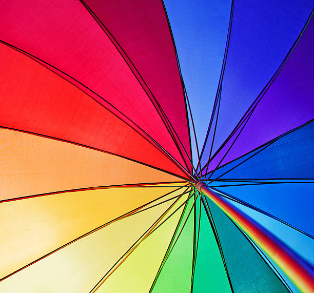 istock Colorful close up abstract of rainbow umbrella 500803447