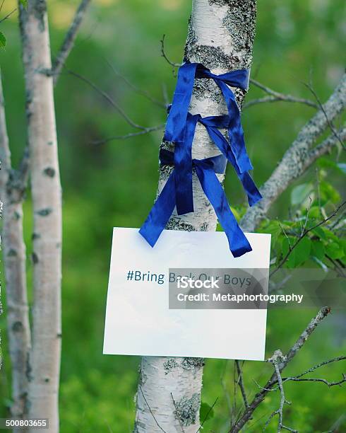 Bring Back Our Boys Stock Photo - Download Image Now - Award Ribbon, Birch Tree, Blue