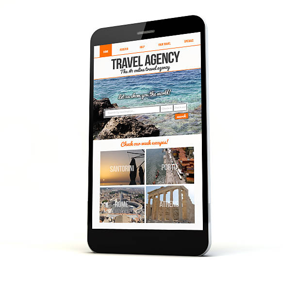 istock travel agency website on screen phone 500804864